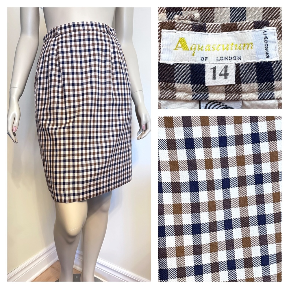 Aquascutum wool check skirt